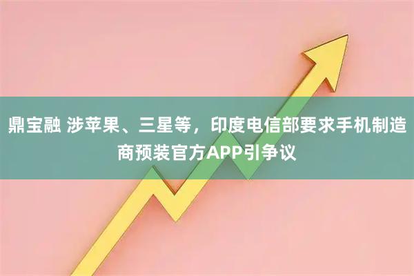 鼎宝融 涉苹果、三星等，印度电信部要求手机制造商预装官方APP引争议